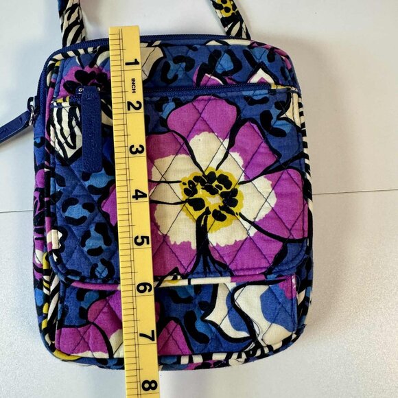 VERA BRADLEY African Violet Floral/Leopard Print Quilted Crossbody Bag - Picture 10 of 10